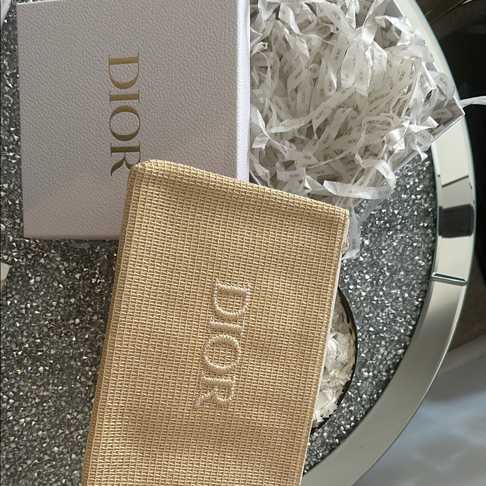 Dior Beige Woven Clutch